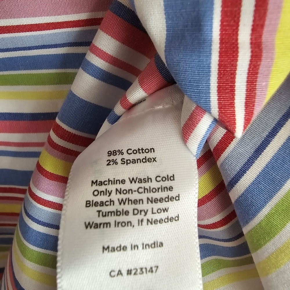 Talbots Full Pleated A Line Skirt Rainbow Stripes size 2 - Picture 5 of 6